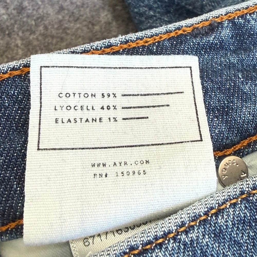 AYR The Secret Sauce Wide Leg Jeans Blue Medium Wash High Rise Made in LA 25S - Picture 9 of 12